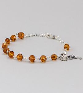 6 mm Topaz Diamond Cut Rosary Bracelet