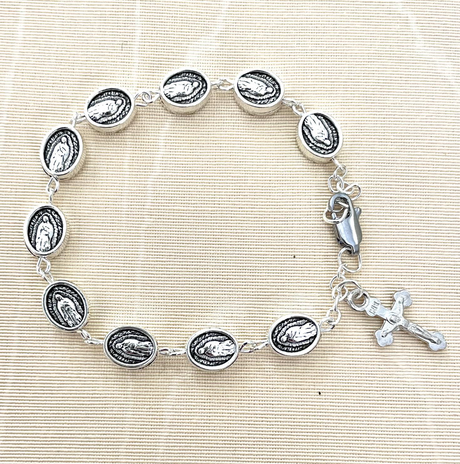 OUR LADY OF GUADALUPE MEDAL ROSARY BRACELET