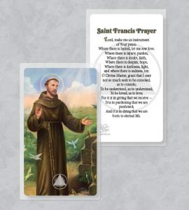 RECOVERY ST FRANCIS LAMINATED PRAYER CARD