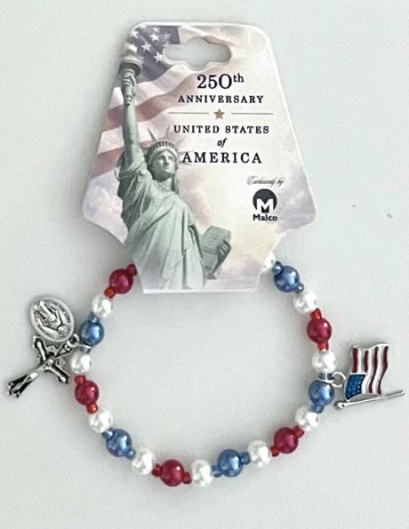250th Anniversary USA 6mm Pearl Bracelet on Hangtag 250th Anniversary USA 6mm Pearl Bracelet on Hangtag