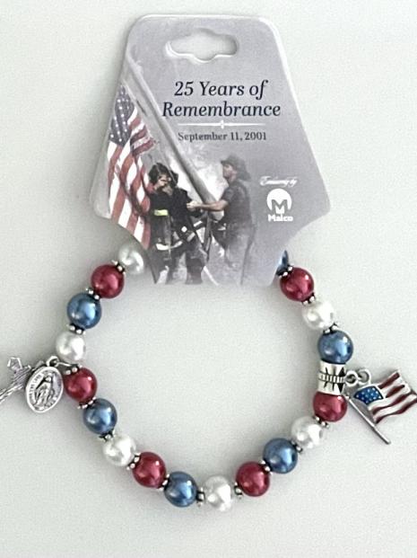 9/11 25th Anniversary 8mm Pearl Bracelet on Hangtag 9/11 25th Anniversary 8mm Pearl Bracelet on Hangtag
