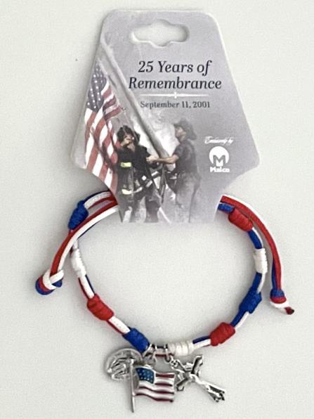 9/11 25th Anniversary Corded Rosary Bracelet on Hangtag 9/11 25th Anniversary Corded Rosary Bracelet on Hangtag