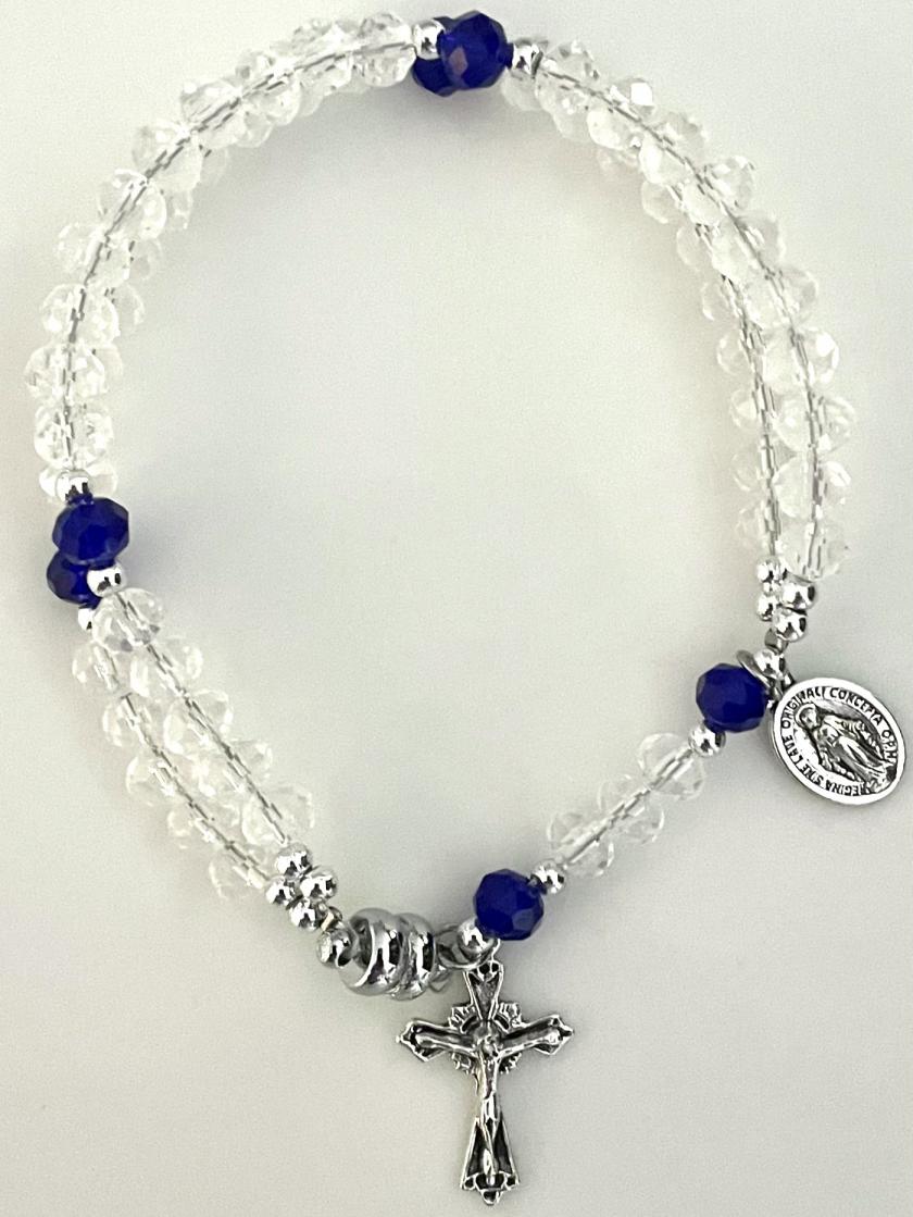 59 BEAD 6X4mm CRYSTAL TIN CUT ROSARY BRACELET 59 BEAD 6X4mm CRYSTAL TIN CUT ROSARY BRACELET