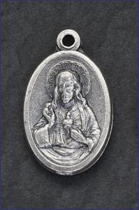OVAL SILVER OXIDIZED MEDAL SCAPULAR