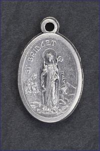 OVAL SILVER OXIDIZED MEDAL ST BRIDGET