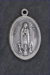 OVAL OXIDIZED MEDAL OUR LADY OF FATIMA