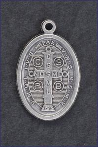 OVAL OXIDIZED MEDAL ST. BENEDICT CROSS