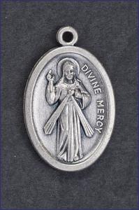 OVAL OXIDIZED MEDAL DIVINE MERCY