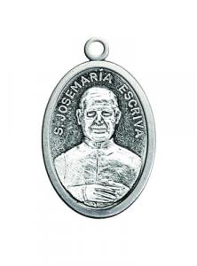 OVAL OXIDIZED MEDAL ST JOSEMARIA ESCRIVA