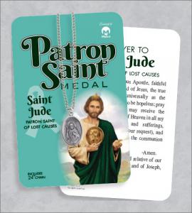 St Jude Medal & 24in Chain With Prayer Card