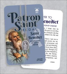 St Benedict Medal & 24in Chain With Prayer Card