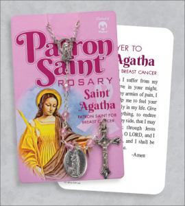 St Agatha Rosary On Prayer Card