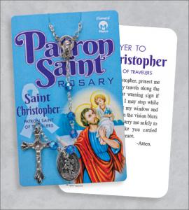 St Christopher Rosary On Prayer Card