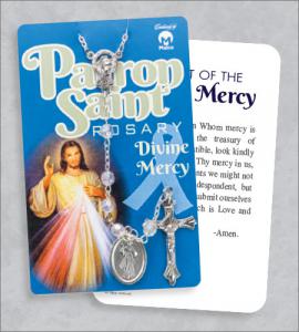 Divine Mercy Rosary On Prayer Card