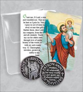 Saint Christopher Prayer Token Packet with Saint Christopher Image