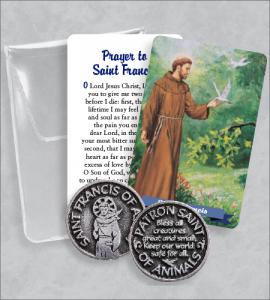 Saint Francis Prayer Token Packet with Saint Francis Image
