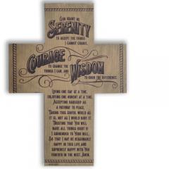 10 X 7in Serenity Prayer Wood Cross with Easel Back Boxed