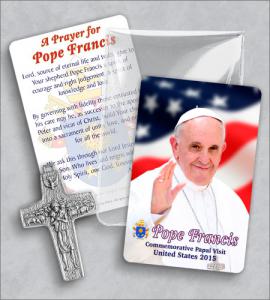 Pope Francis Cross In Viynl Pouch Spanish