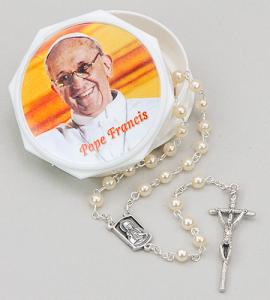 Pope Francis Womans Rosary In Screw Top Box