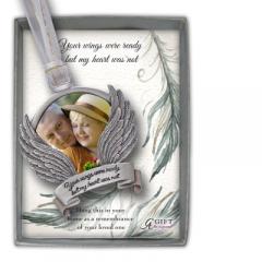 Wings Were Ready Photo Ornament on White & Gold Ribbon Gift Box