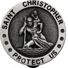 St. Christopher Protect Us Visor Clip Carded Bright Finish