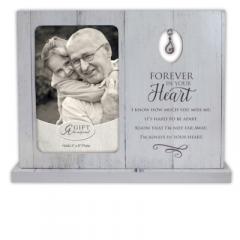 9.5 X 7.5in Forever In Your Heart Standing Frame with Tear Charm Boxed