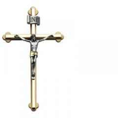 8in Crucifix with Christ Cross Two Tone Gift Boxed