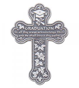 5.5in Graduation Message Wall Cross Gift Boxed Bright Finish