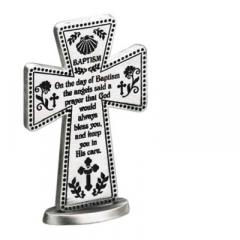 3in Baptism Standing Message Cross Gift Boxed