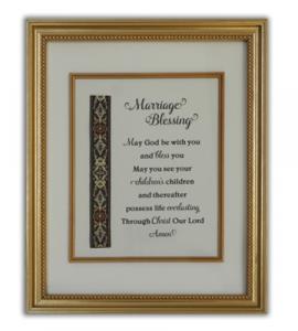 Marriage Blessing Wall Plaque In Gold Frame Boxed
