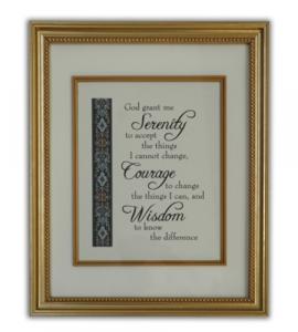 Serenity Prayer Wall Plaque In Gold Frame Boxed