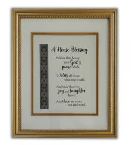 House Blessing Wall Plaque In Gold Frame Boxed
