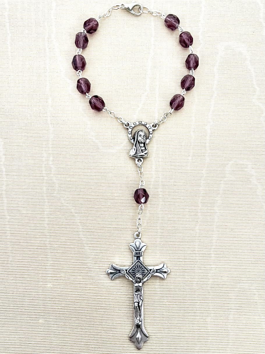 6mm Amethyst Auto Rosary