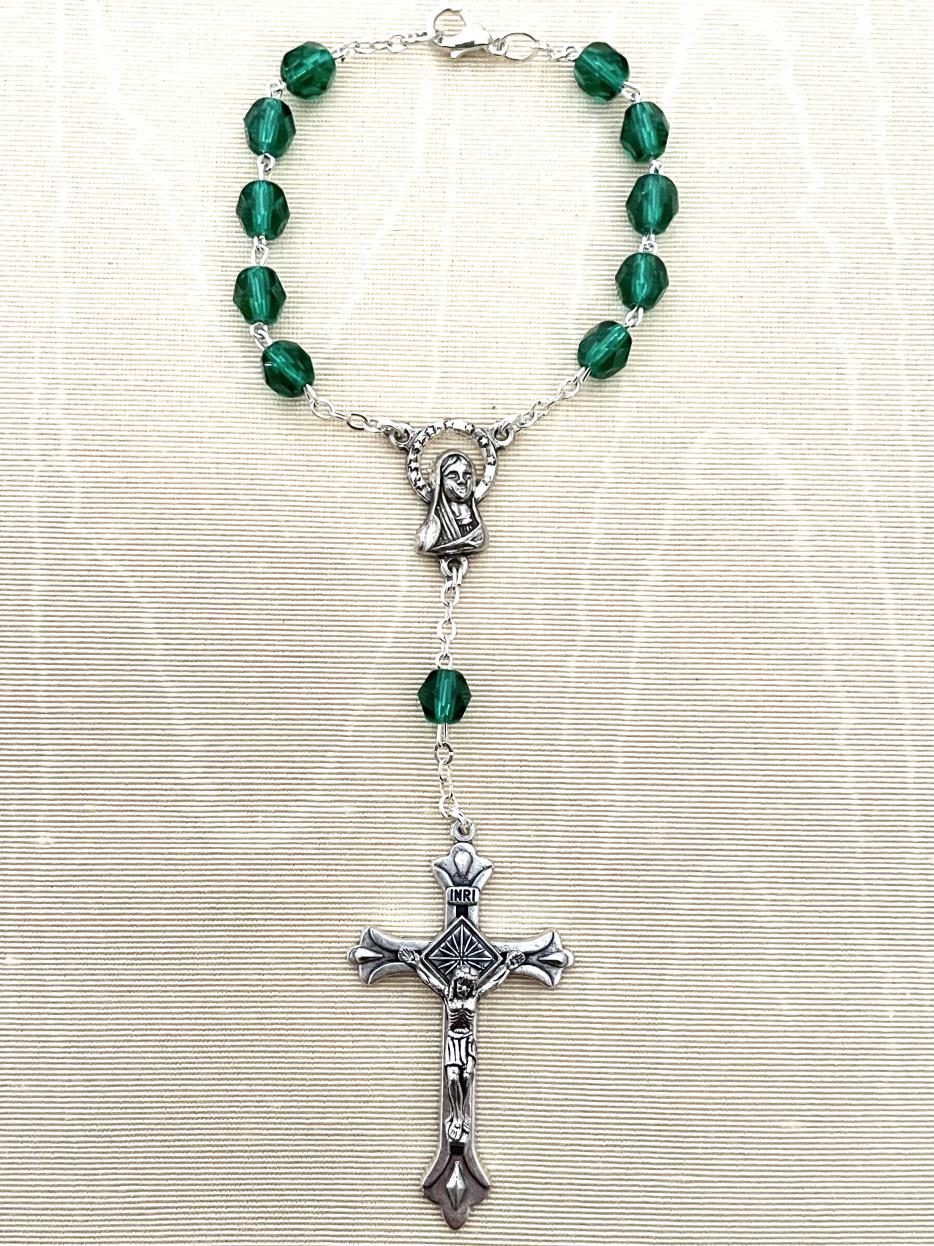 6mm Emerald Auto Rosary