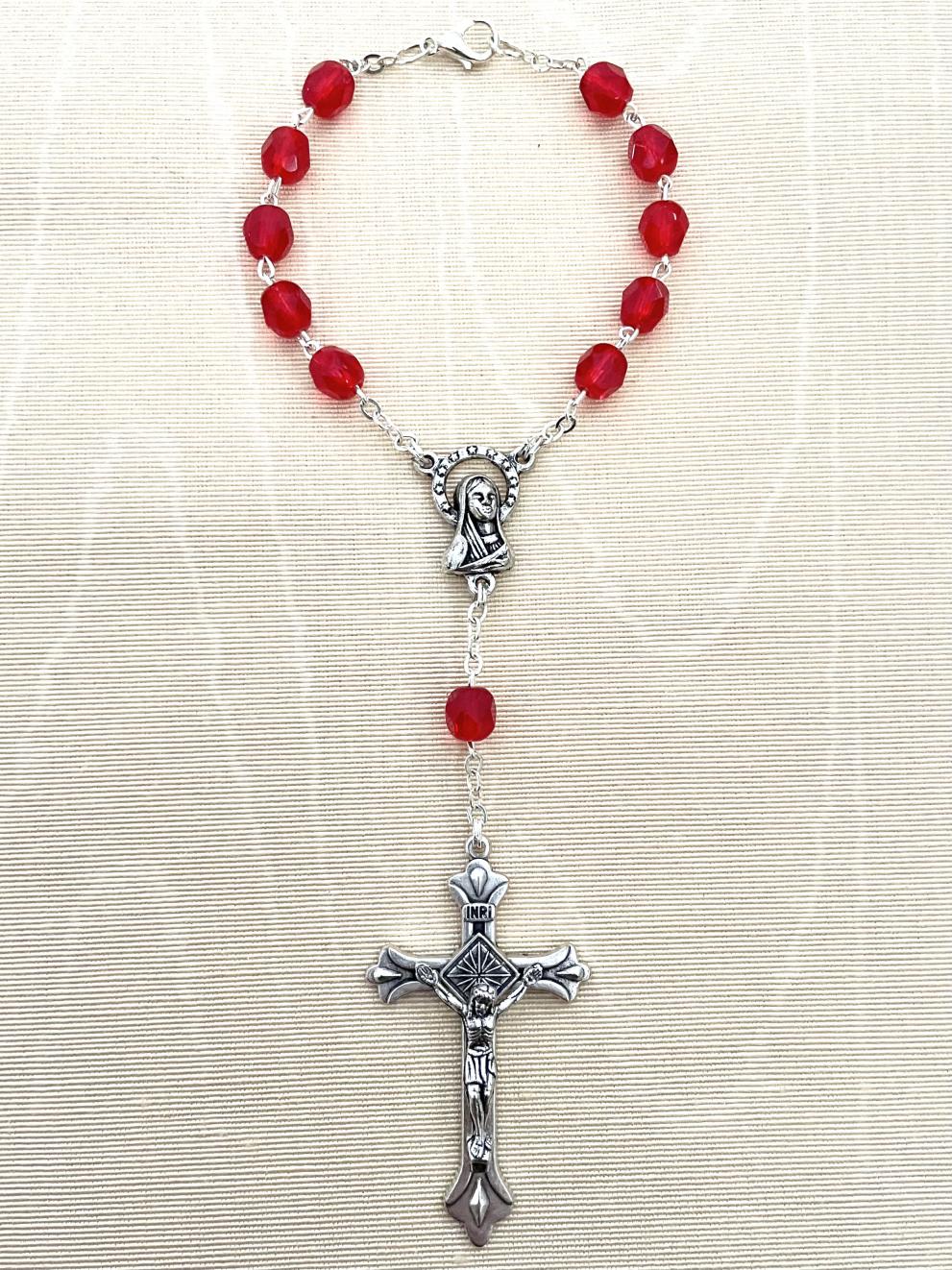 6mm Ruby Auto Rosary