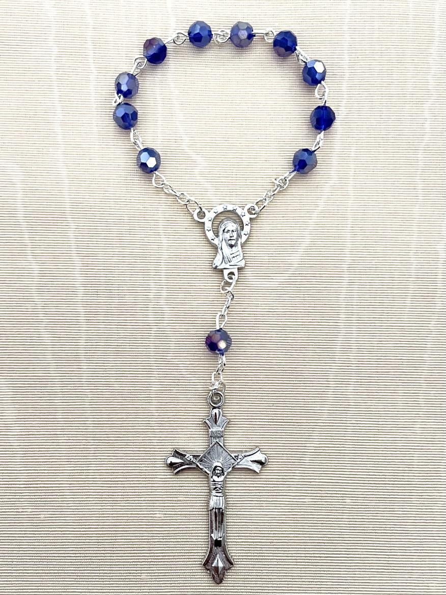 6mm Sapphire AB One Decade Rosary